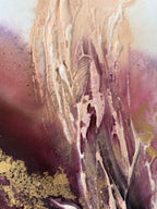 Detail of soft mauve and pink layers with gold pigment in Wildflower