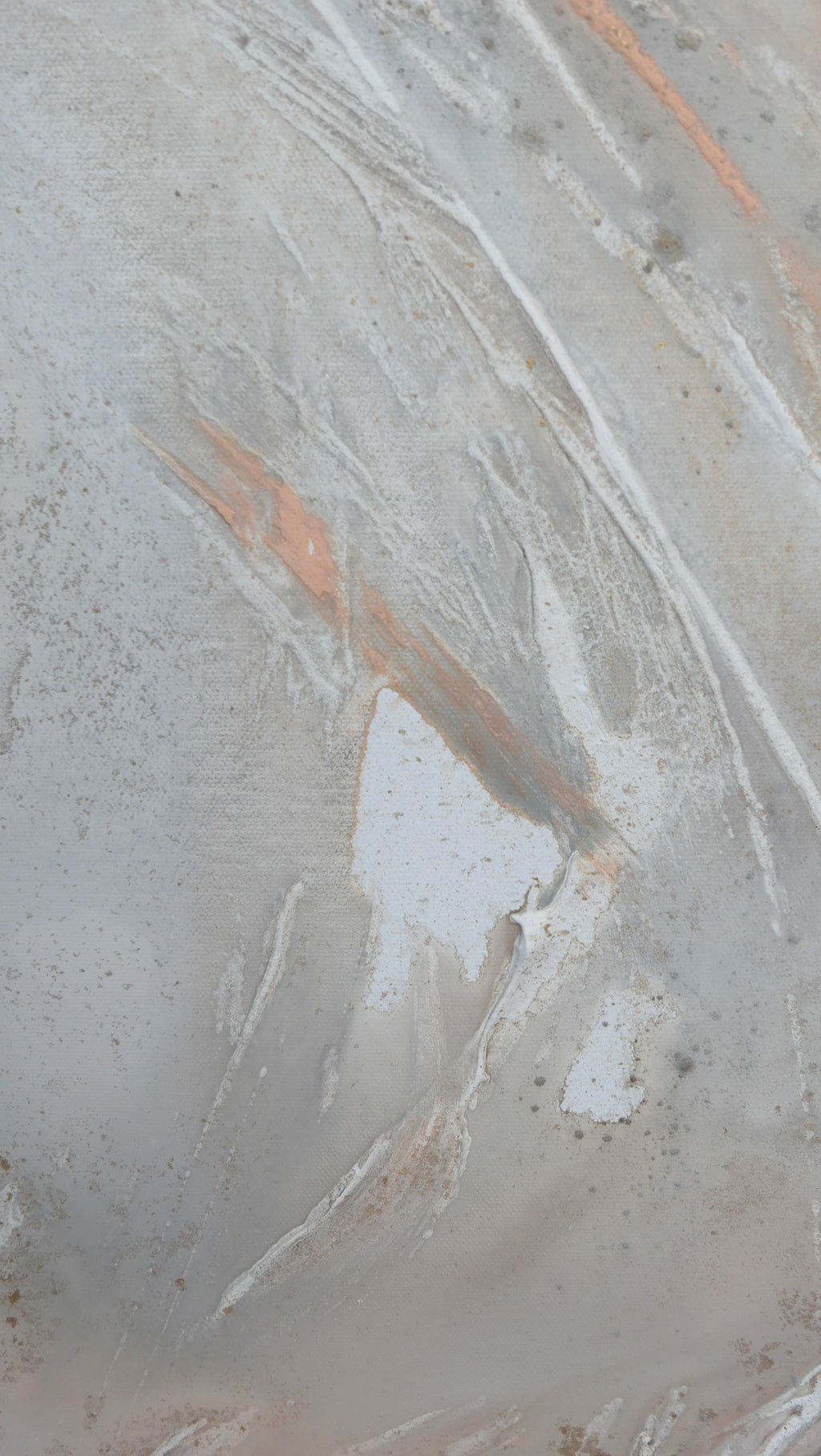 Surface detail showing peach and grey layers in Peace