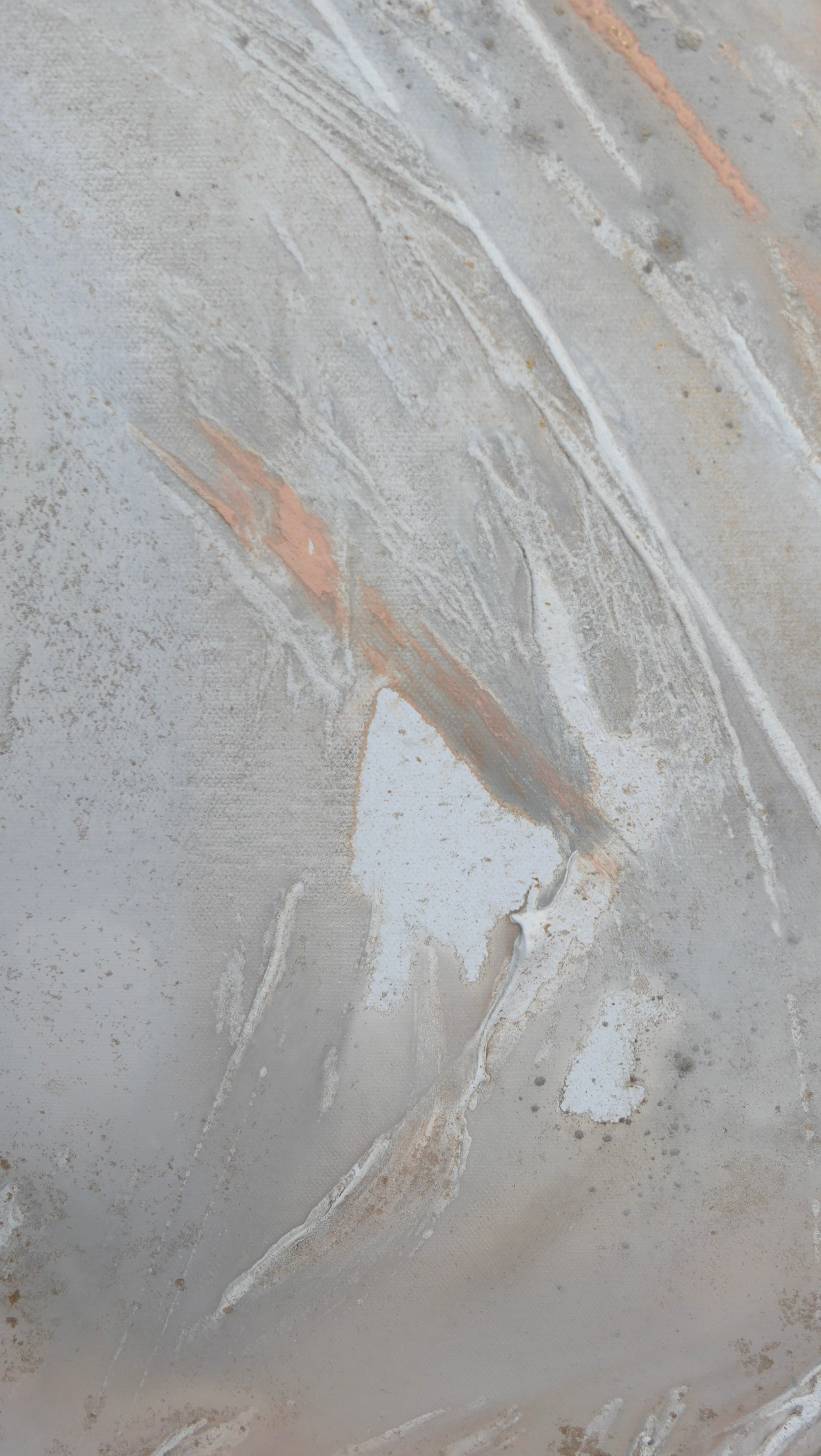 Surface detail showing peach and grey layers in Peace