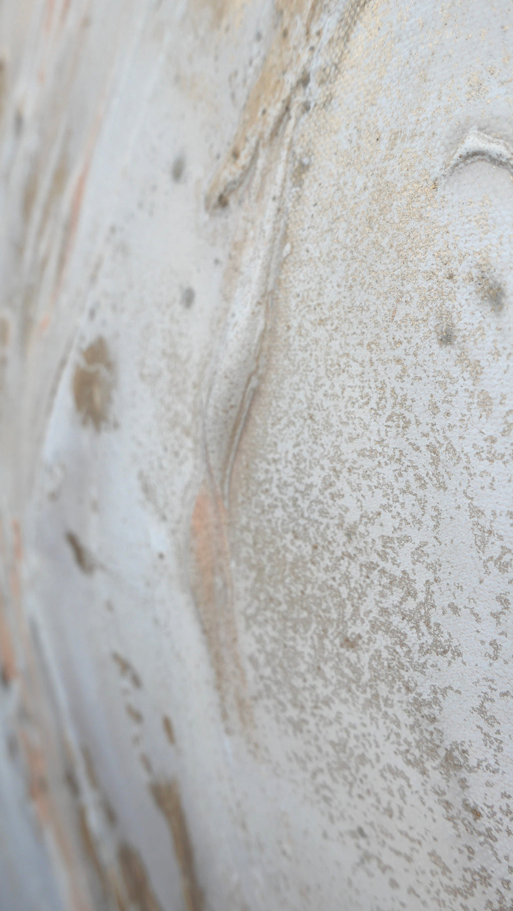 Macro of the raised impasto surface in Peace