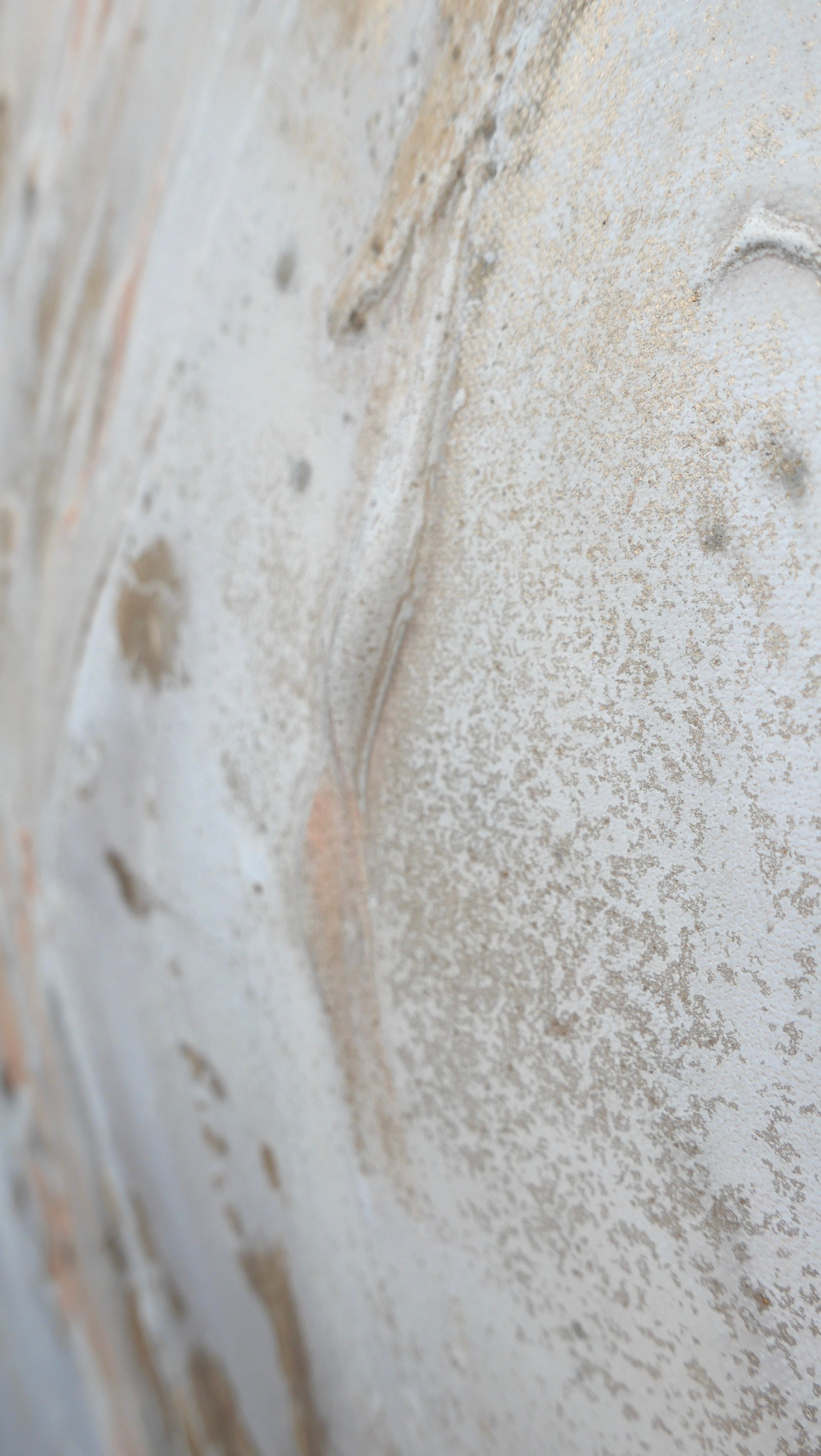 Macro of the raised impasto surface in Peace
