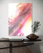 Flow hanging above a console with a vase in a calm modern room