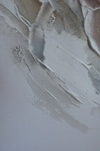 Detail of Liberation 1 with soft white and grey palette-knife texture.